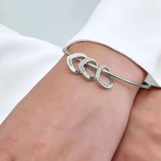 Love Bracelet Peach Heart Name Lettering Titanium Steel Bracelet - Eco4life Clothing and Accessories