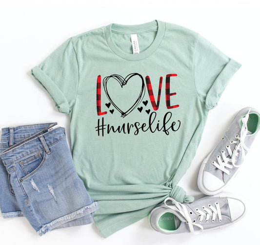 Love Nurse Life T-shirt - Eco4life Clothing and Accessories