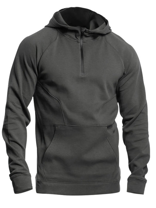 Men's Full Size Quarter Zip Long Sleeve Hoodie Plus Size - Eco4life Clothing and Accessories