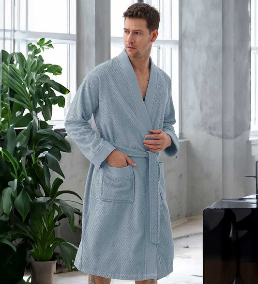 Men's Organic Turkish Cotton Terry Kimono Robe | Terry Cloth Bathrobe - Eco4life Clothing and Accessories