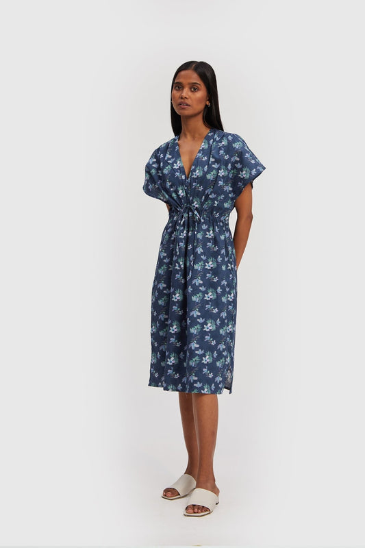 Midnight Gathered Dress - Eco4life Clothing and Accessories