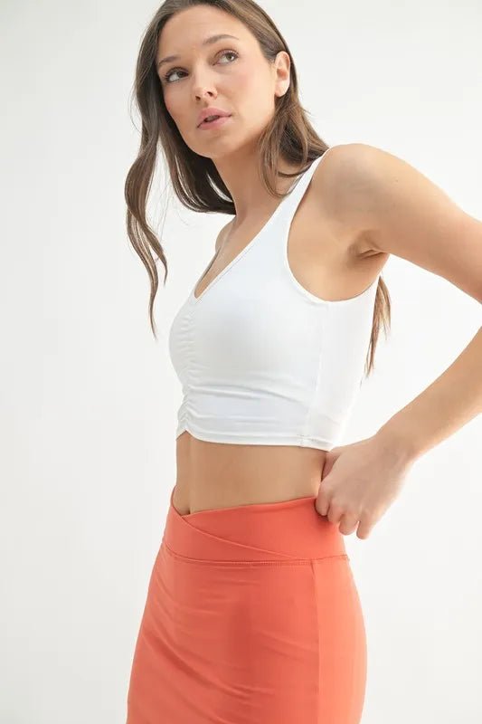 MONO B Ruched Front Active Tank - Eco4life Clothing and Accessories