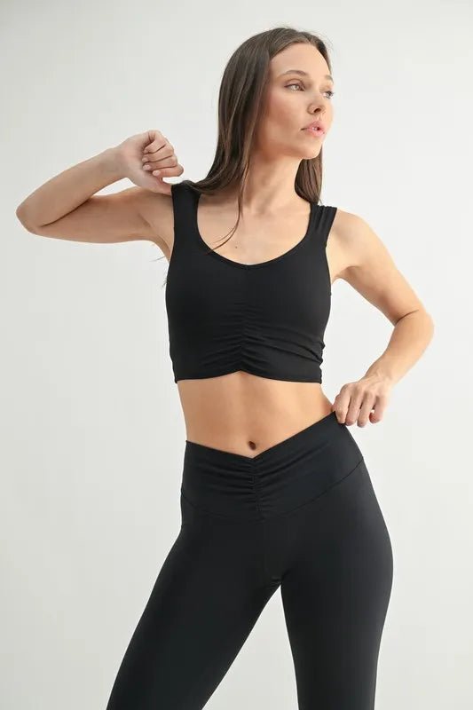 MONO B Ruched Front Active Tank - Eco4life Clothing and Accessories