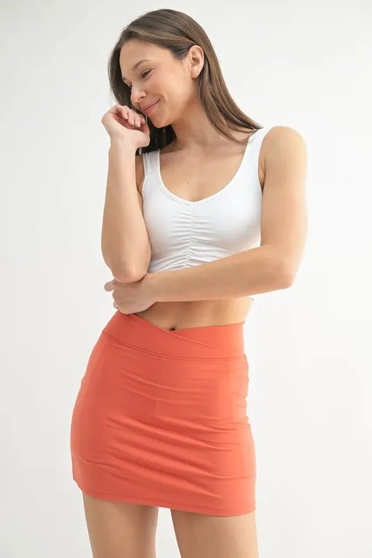 MONO B Ruched Front Active Tank - Eco4life Clothing and Accessories