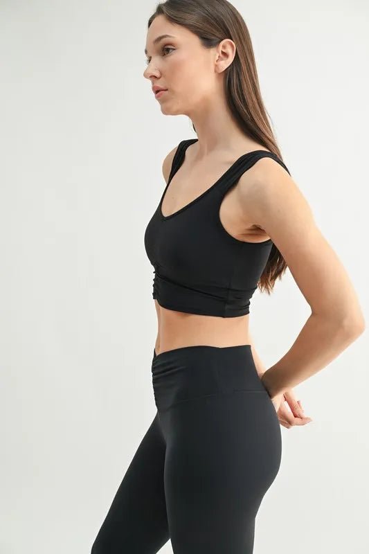 MONO B Ruched Front Active Tank - Eco4life Clothing and Accessories