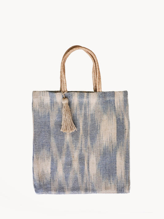 Nadi Jute Tote Bag - Blue - Eco4life Clothing and Accessories