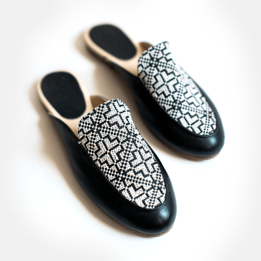 Nadia Mule - Black and White - Eco4life Clothing and Accessories
