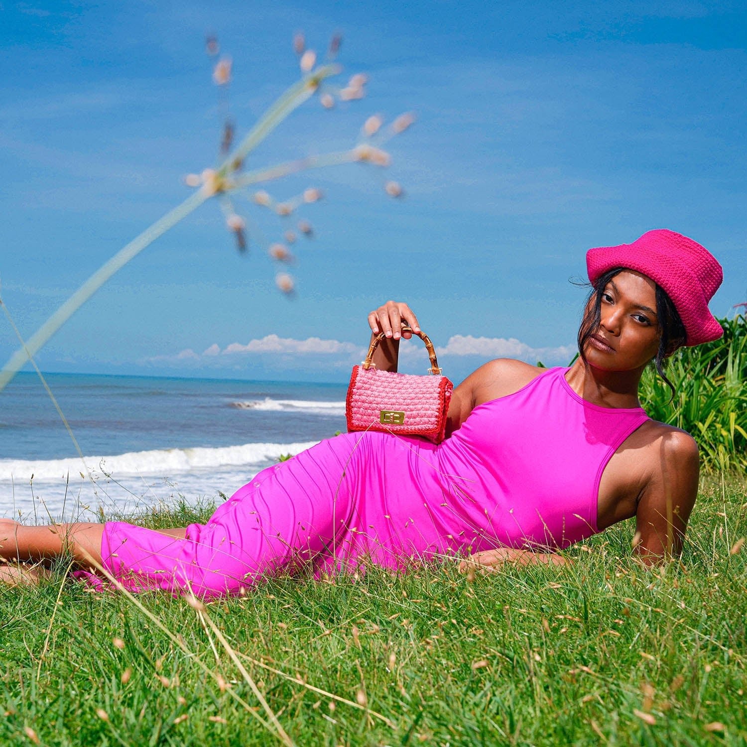 OLA Recycled Midi Dress In Dragonfruit Pink - Eco4life Clothing and Accessories