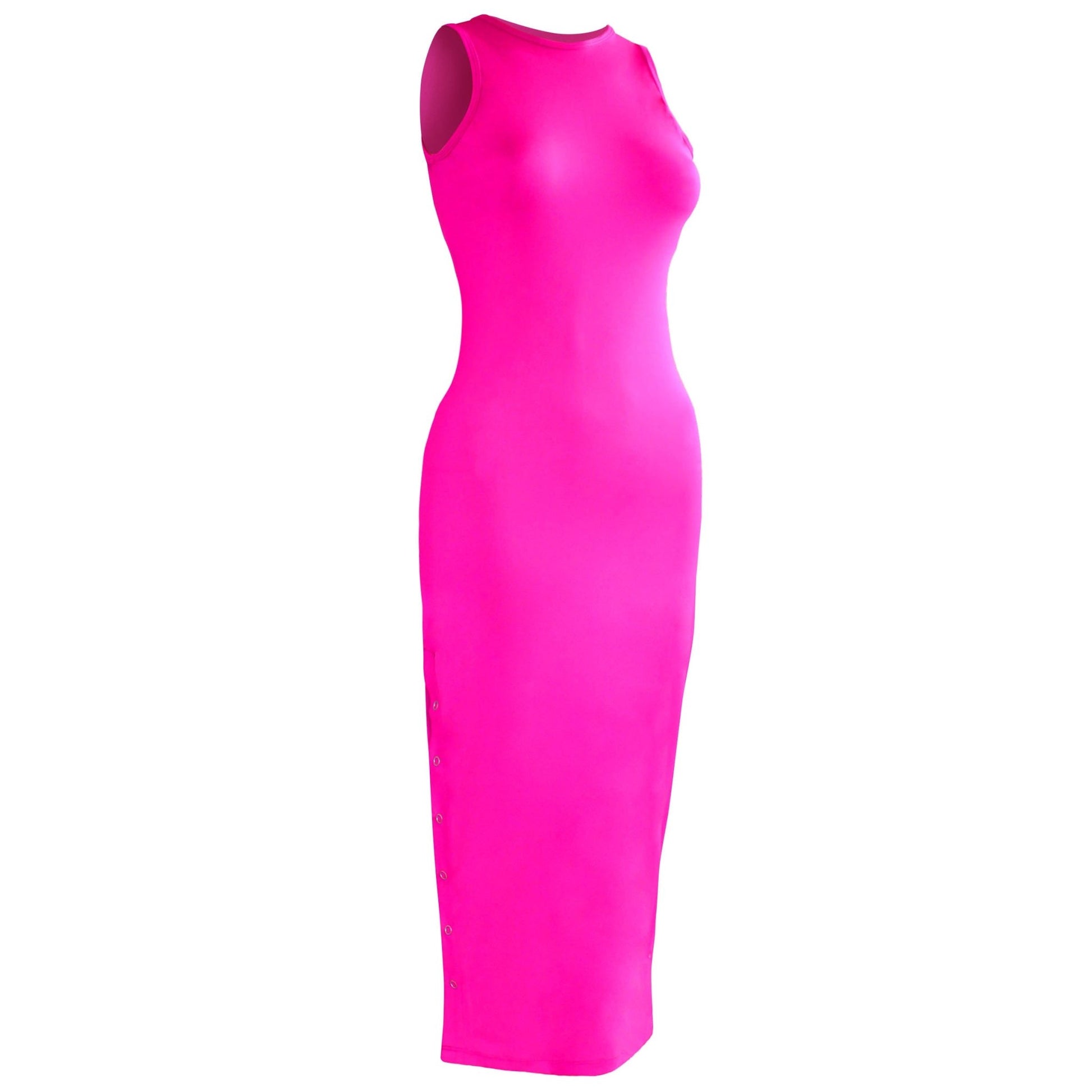 OLA Recycled Midi Dress In Dragonfruit Pink - Eco4life Clothing and Accessories