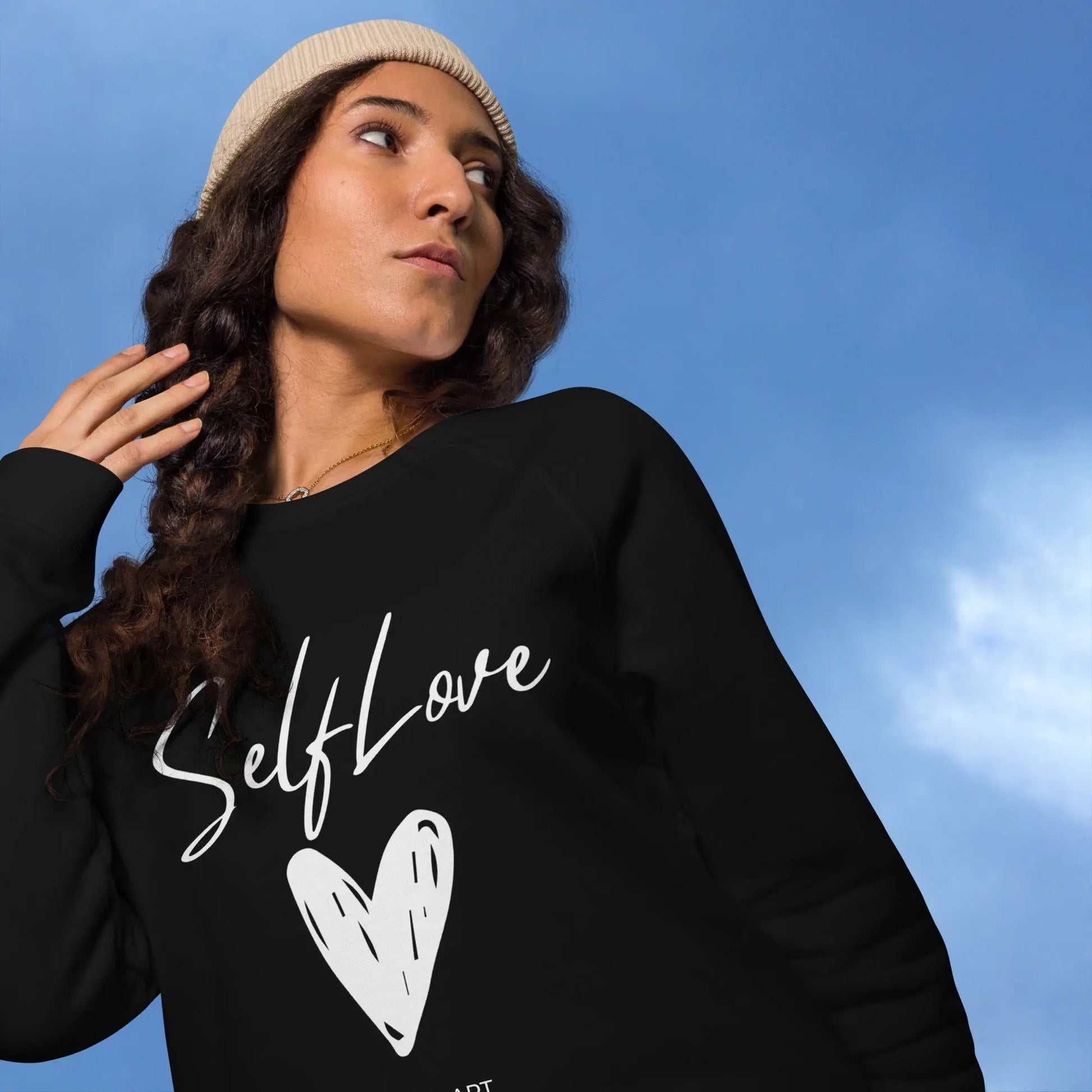 Organic sweatshirt SELF LOVE Unisex organic raglan sweatshirt - Eco4life Clothing and Accessories