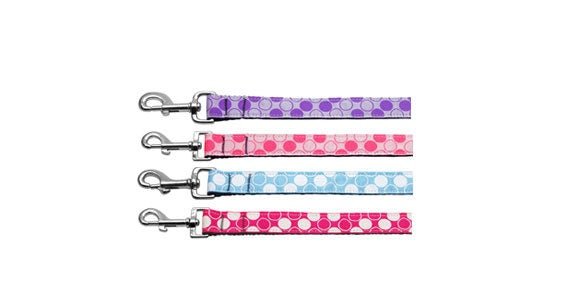 Pet Dog & Cat Nylon Collar or Leash, "Diagonal Dots" - Eco4life Clothing and Accessories