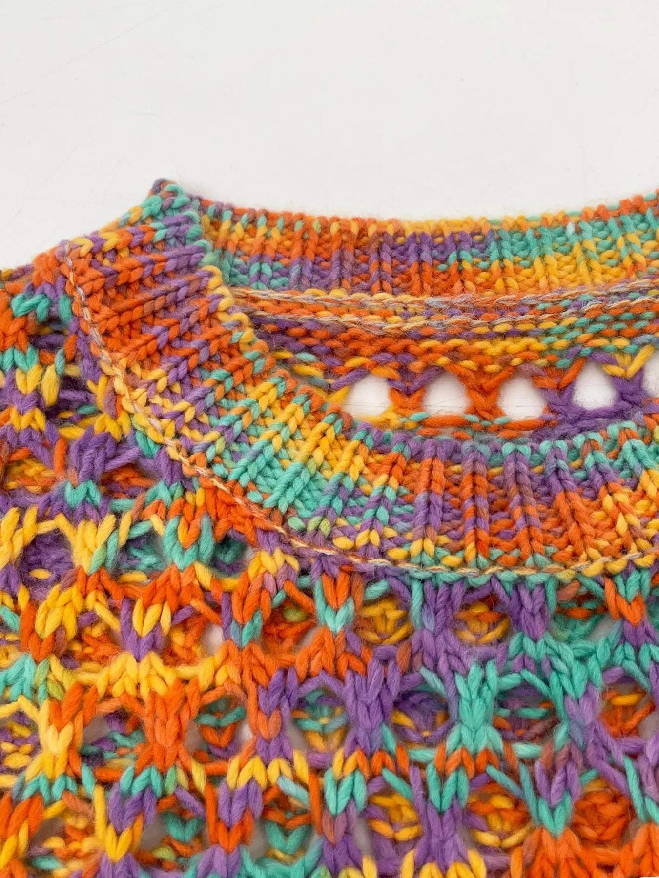 Rainbow Crochet Hollow Out Cropped Sweater - Eco4life Clothing and Accessories