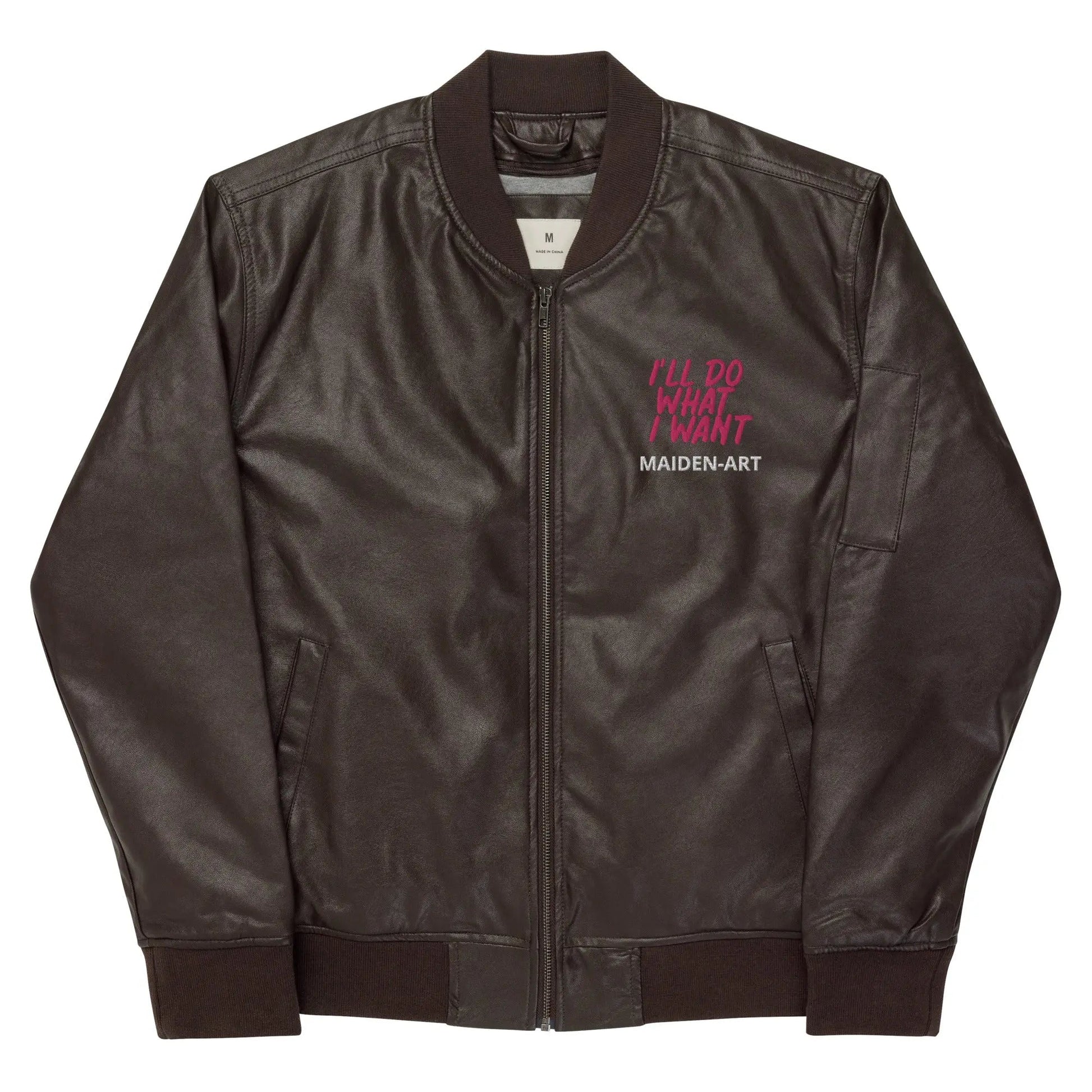 REBEL GIRL Leather Bomber Jacket - Eco4life Clothing and Accessories