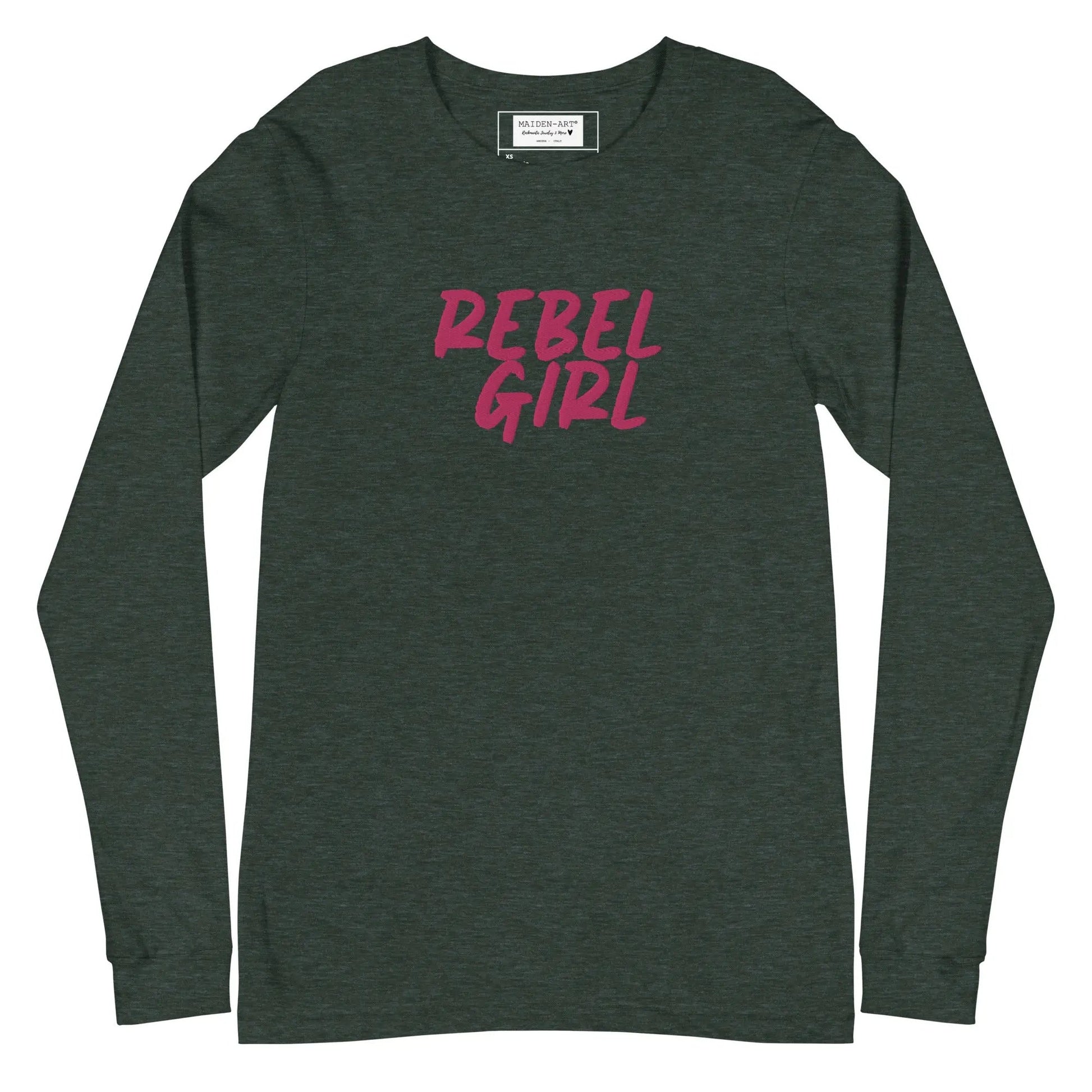 Rebel Girl Unisex Long Sleeve Tee with EMBROIDERY - Eco4life Clothing and Accessories