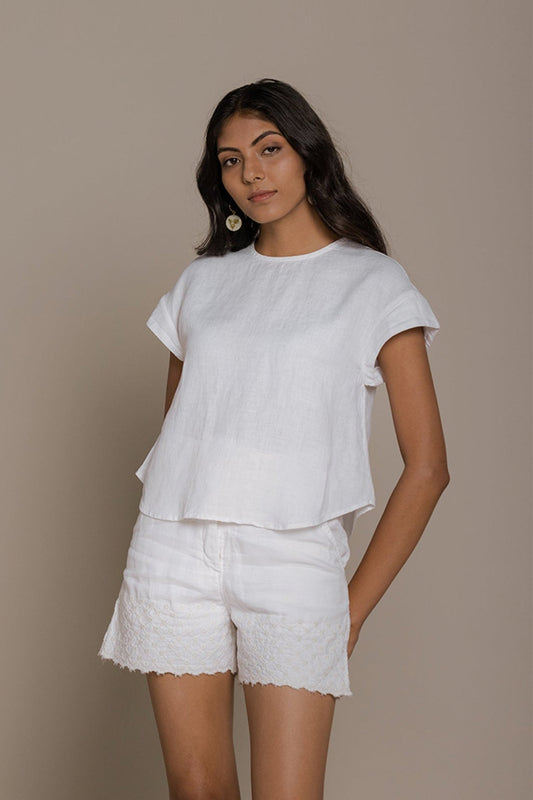 Sandcastle Saturdays Top in White - Eco4life Clothing and Accessories