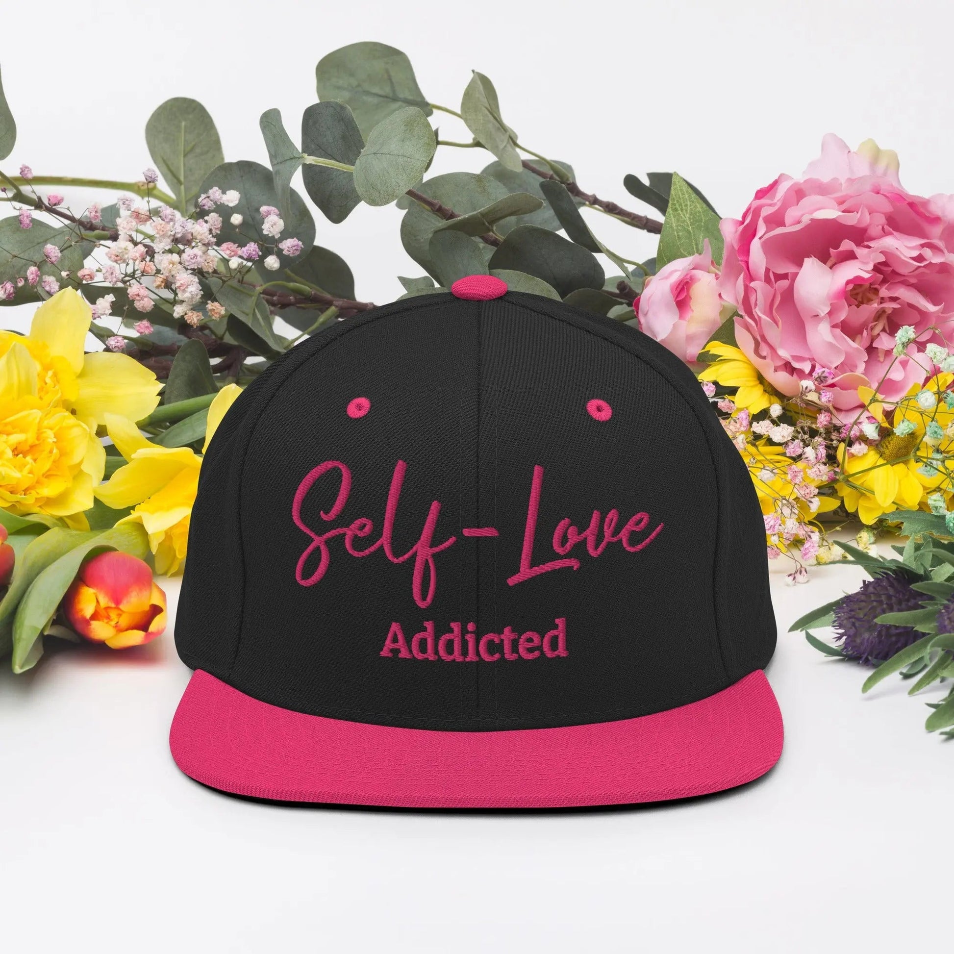Self Love Addicted Snapback Hat with Embroidery - Eco4life Clothing and Accessories