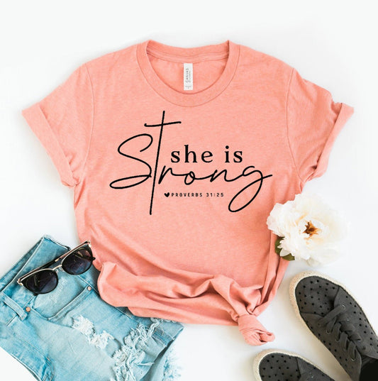 She Is Strong T-shirt - Eco4life Clothing and Accessories