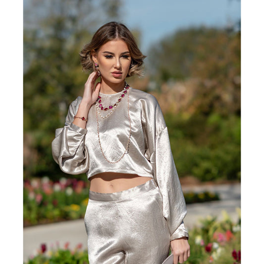 Sophie Beige Crop Top - Eco4life Clothing and Accessories
