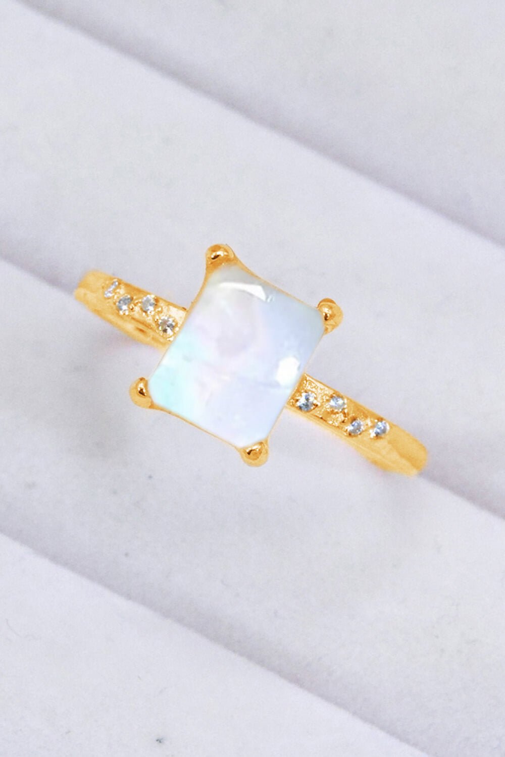 Square Moonstone Ring - Eco4life Clothing and Accessories