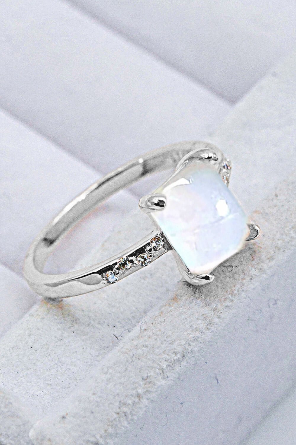 Square Moonstone Ring - Eco4life Clothing and Accessories