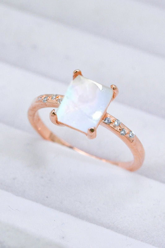 Square Moonstone Ring - Eco4life Clothing and Accessories
