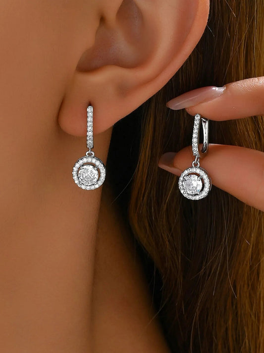 Stainless Steel Zircon Drop Earrings - Eco4life Clothing and Accessories