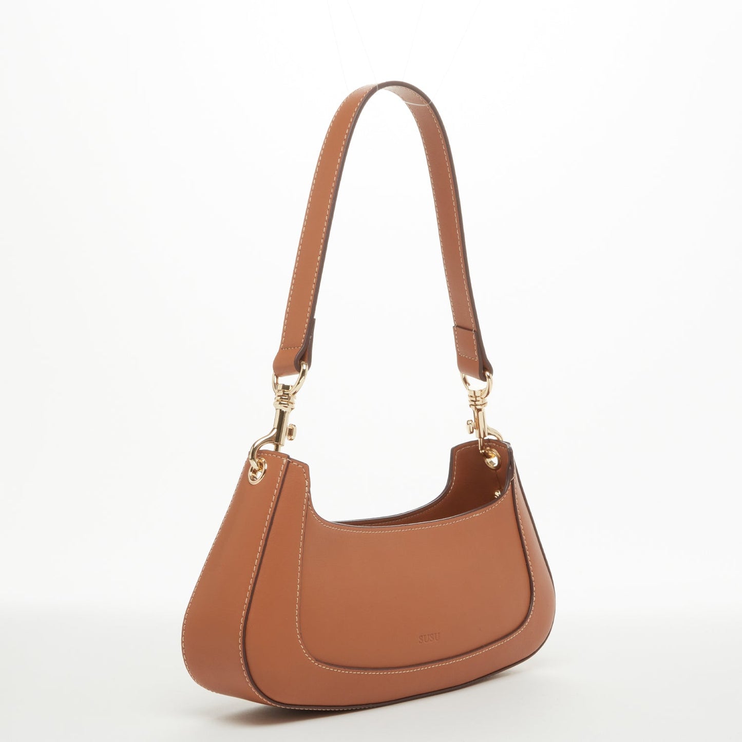 SUSU Leather Baguette Bag Brown Purse 90s Small Shoulder Bag Y2K Underarm Bag Trendy Handbag - Eco4life Clothing and Accessories