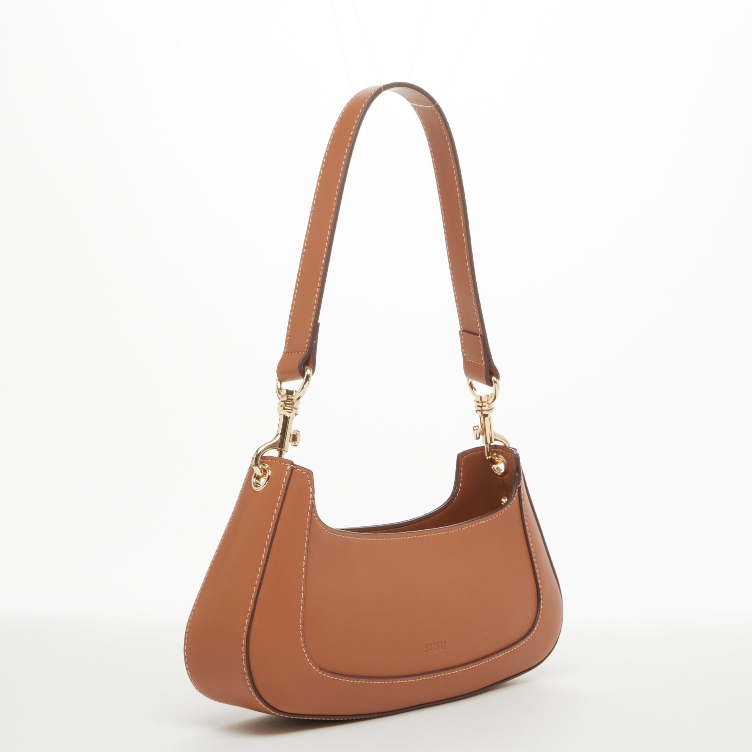 SUSU Leather Baguette Bag Brown Purse 90s Small Shoulder Bag Y2K Underarm Bag Trendy Handbag - Eco4life Clothing and Accessories