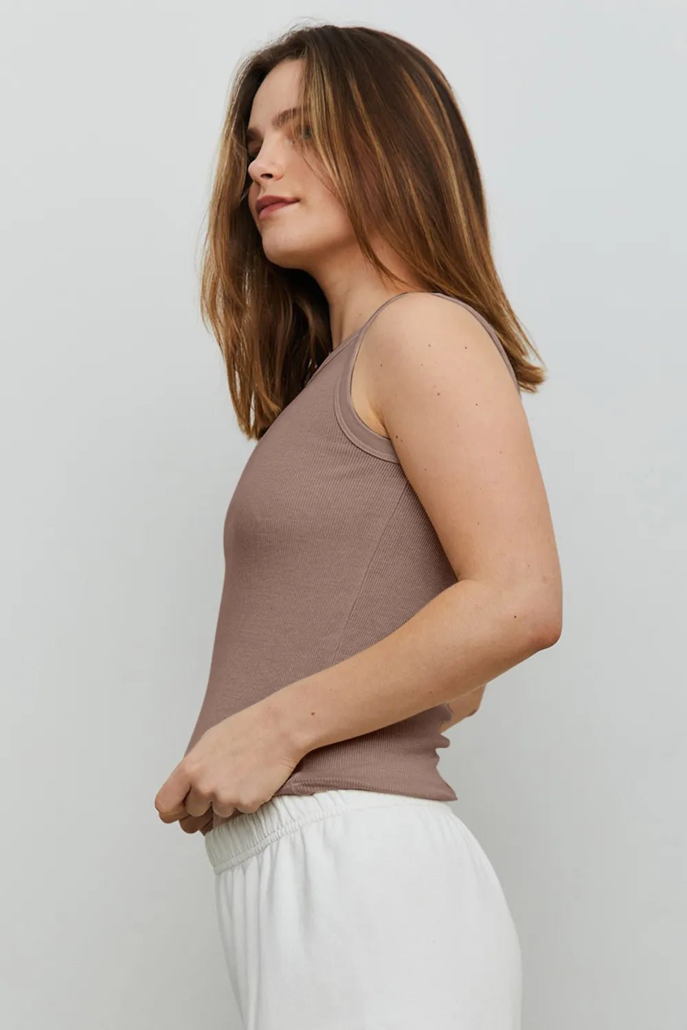 THE BLANK LAB Round Neck Ribbed Cropped Tank - Eco4life Clothing and Accessories