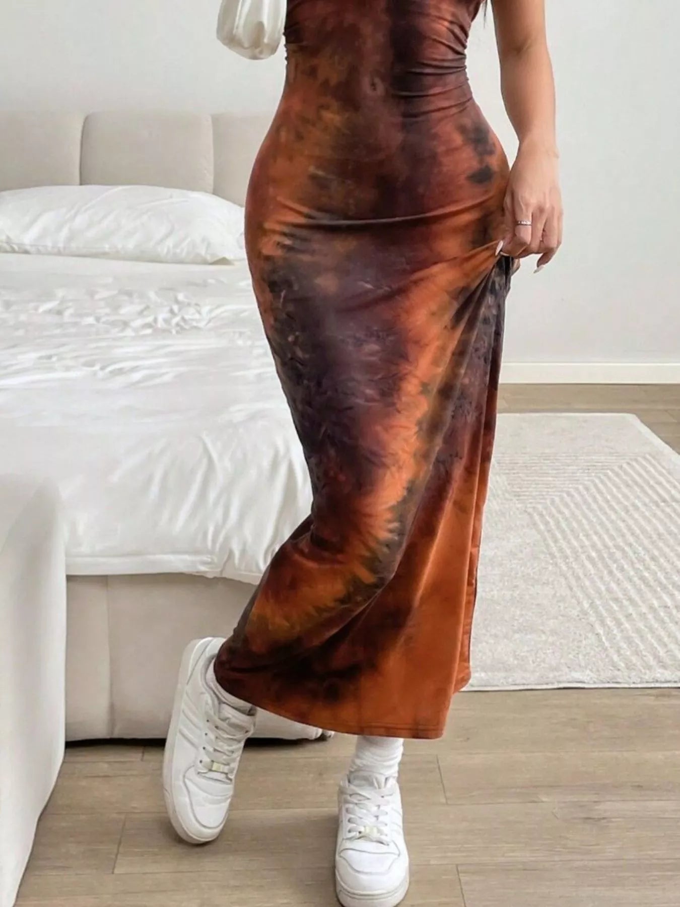 Tie - Dye Bodycon Maxi Dress - Eco4life Clothing and Accessories