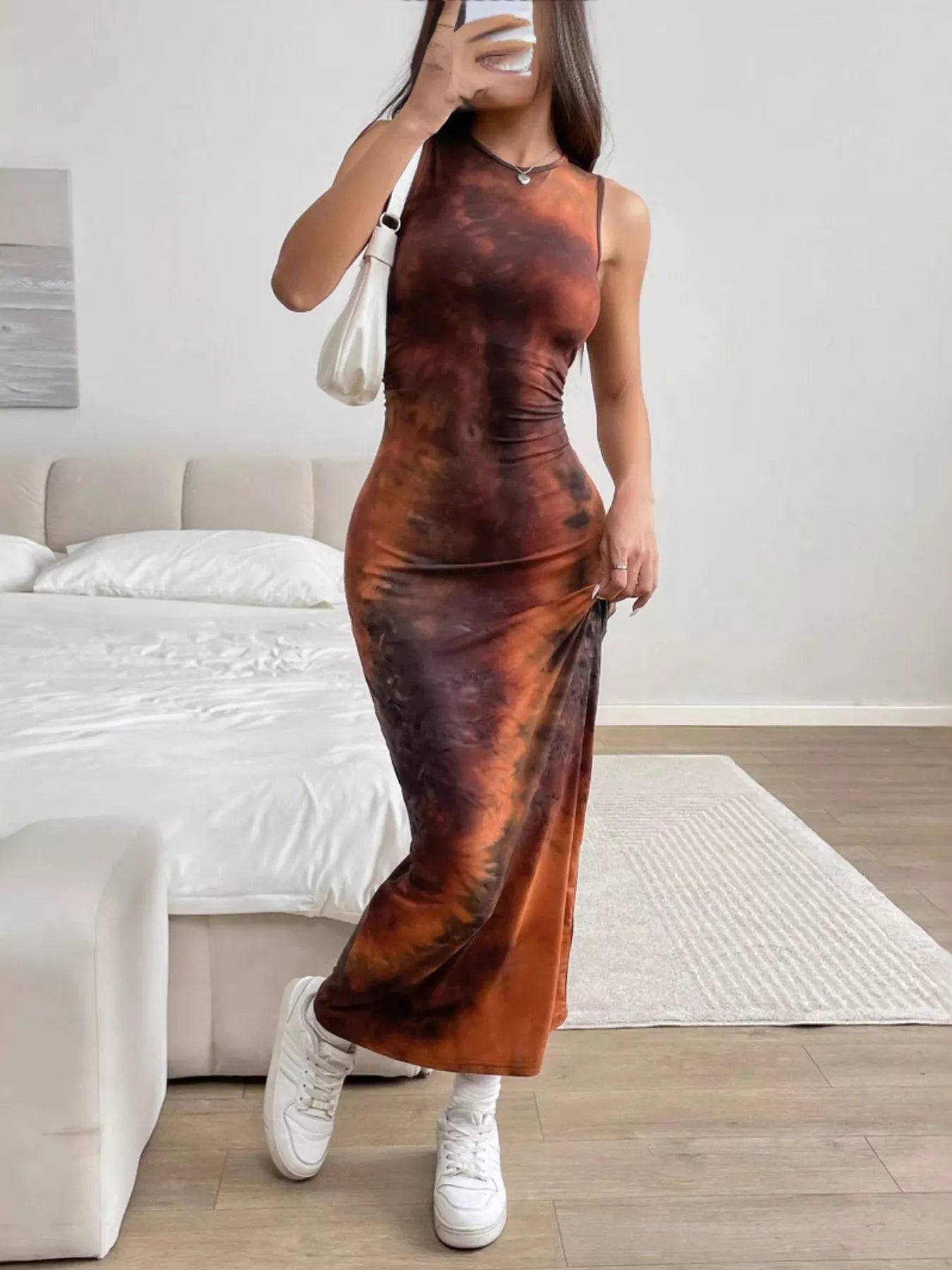 Tie - Dye Bodycon Maxi Dress - Eco4life Clothing and Accessories