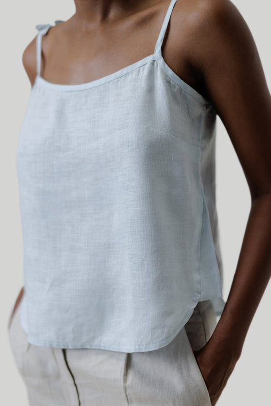 Tie - up Camisole in Blue - Eco4life Clothing and Accessories