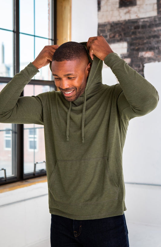 Unisex Eco - Triblend Long Sleeve Hooded Tee - Eco4life Clothing and Accessories