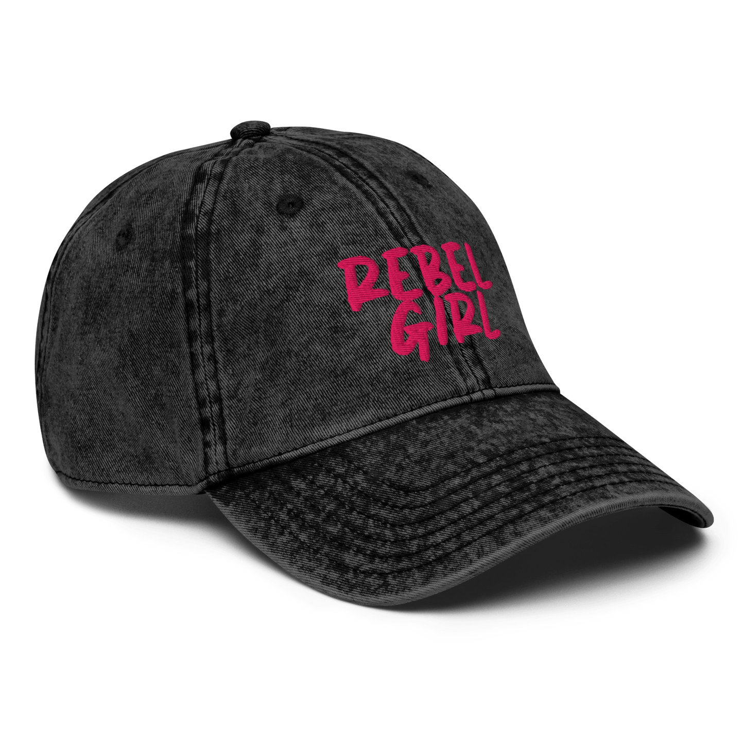 Vintage Cap REBEL GIRL Vintage Cotton Twill Cap - Eco4life Clothing and Accessories