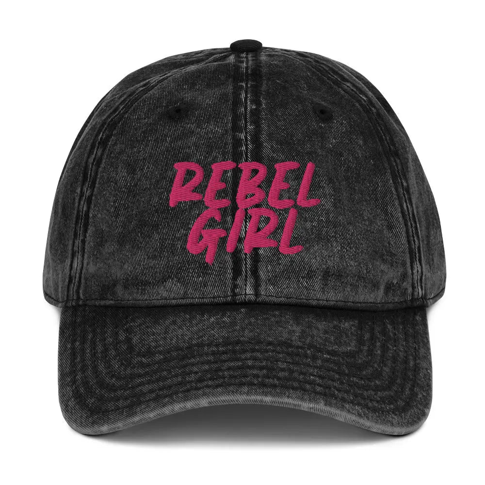 Vintage Cap REBEL GIRL Vintage Cotton Twill Cap - Eco4life Clothing and Accessories