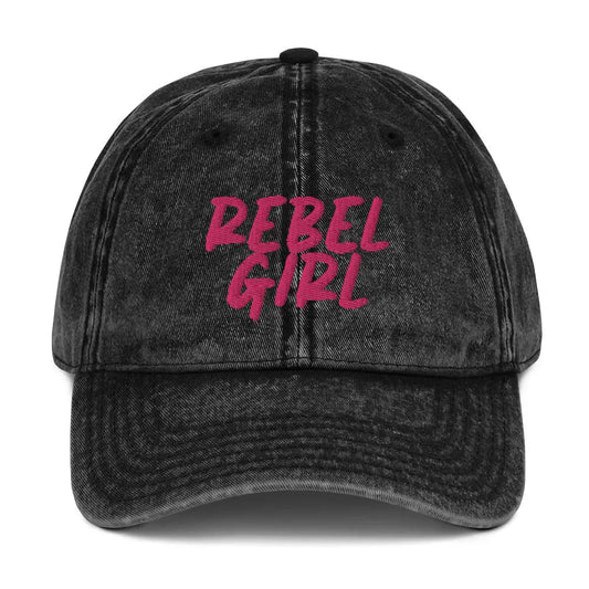Vintage Cap REBEL GIRL Vintage Cotton Twill Cap - Eco4life Clothing and Accessories