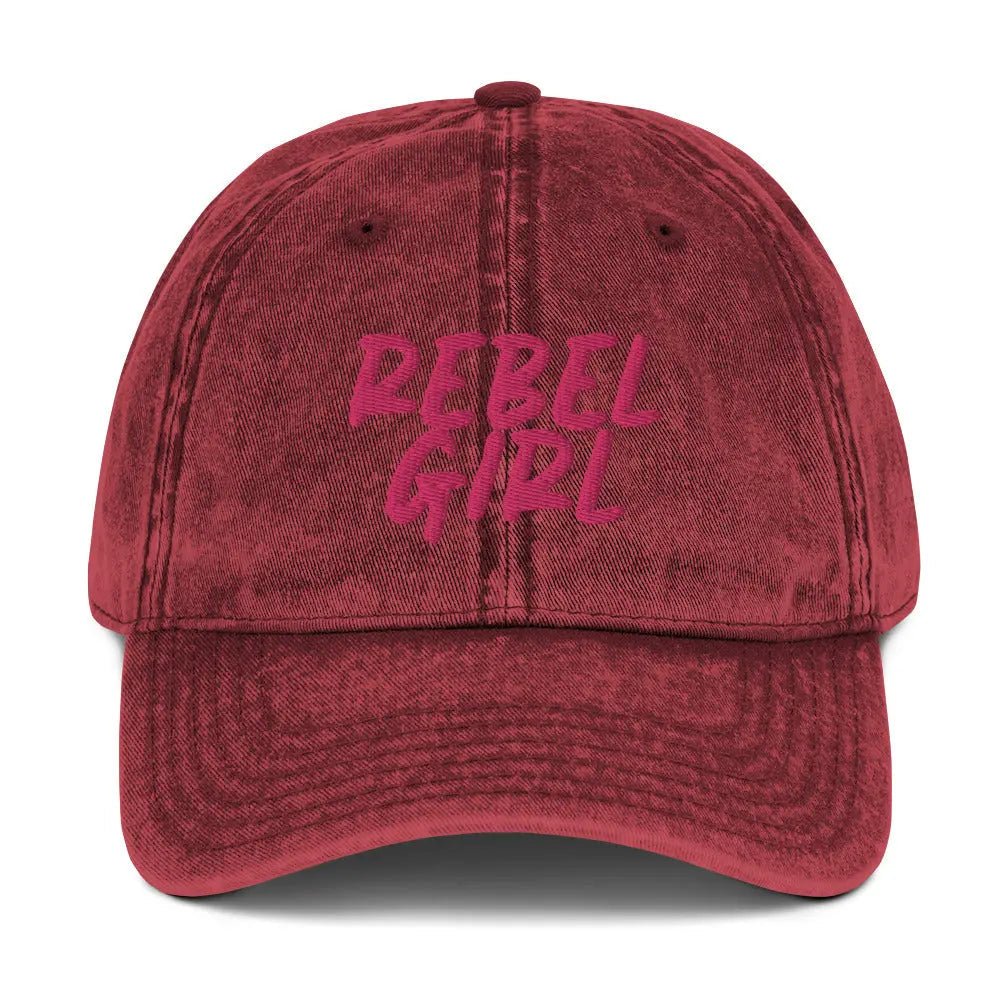 Vintage Cap REBEL GIRL Vintage Cotton Twill Cap - Eco4life Clothing and Accessories