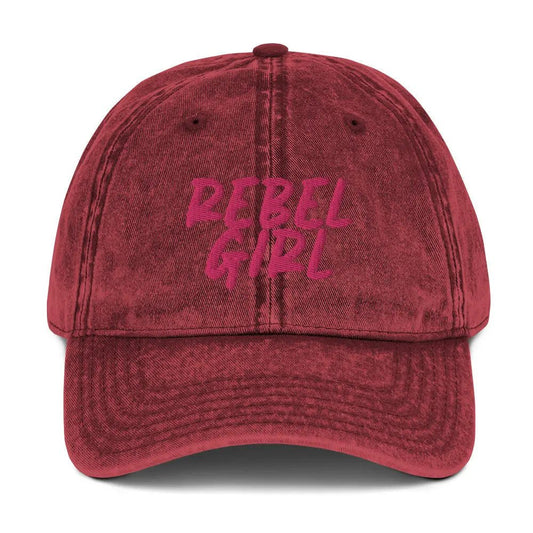 Vintage Cap REBEL GIRL Vintage Cotton Twill Cap - Eco4life Clothing and Accessories
