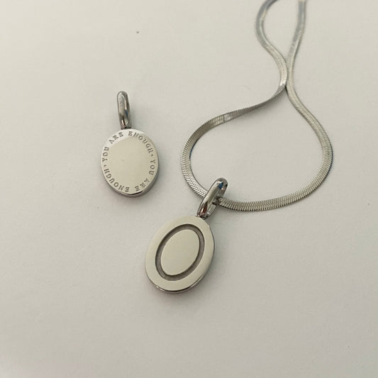 ‘You are Enough’ Affirmation Necklace - Silver - Eco4life Clothing and Accessories