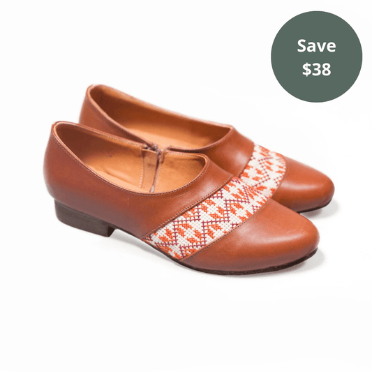 Zaina Oxford - Camel and Orange - Eco4life Clothing and Accessories