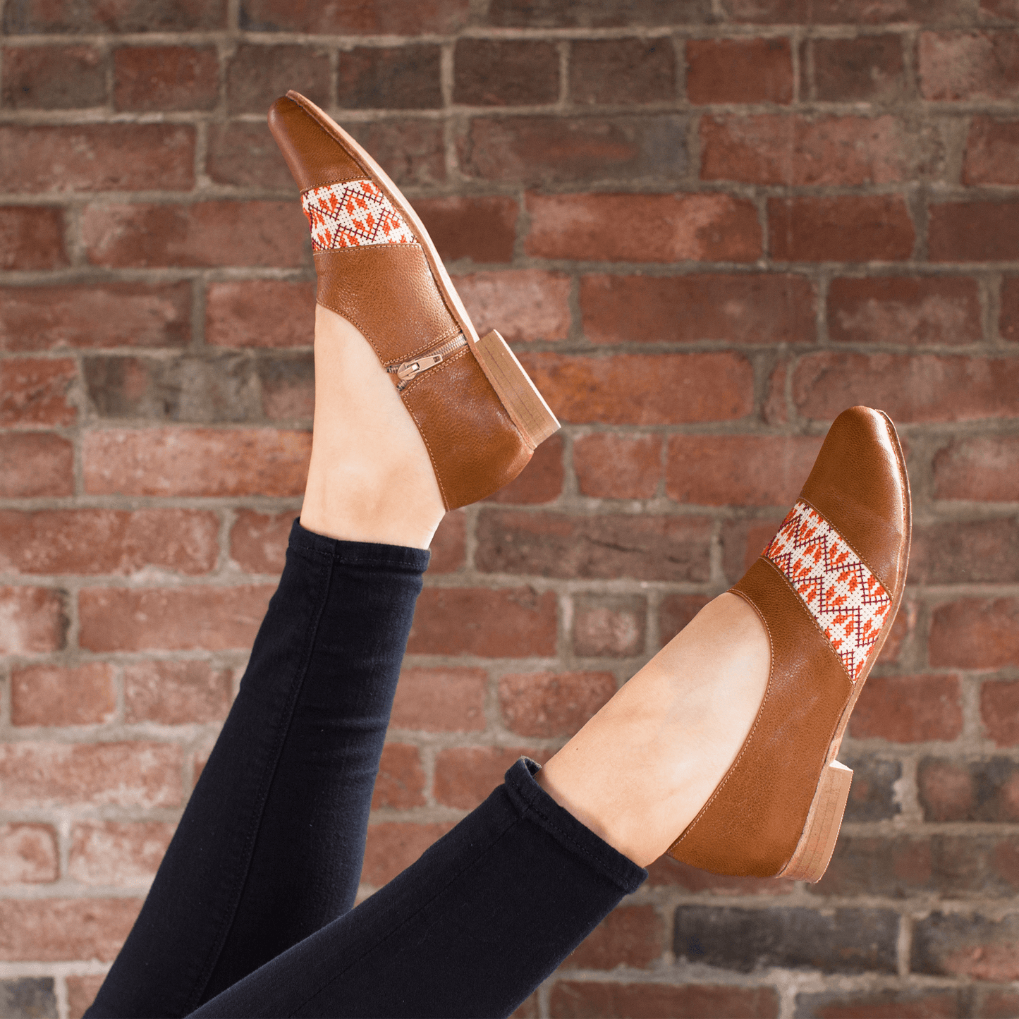 Zaina Oxford - Camel and Orange - Eco4life Clothing and Accessories